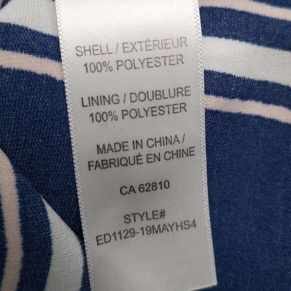 Ricki's Ladies Size 2 Navy/White/Salmon Striped Sleeveless Button Front Dress - Picture 6 of 9